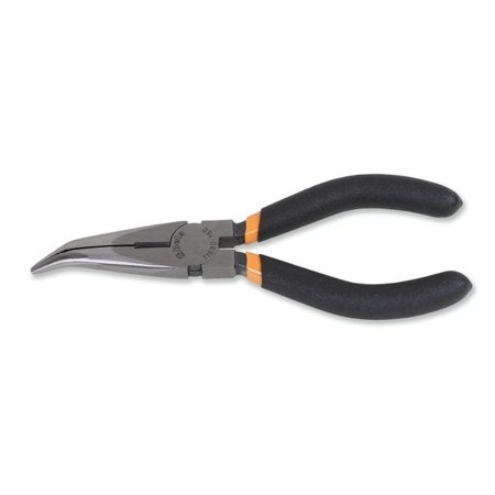 BETA ​Extra-long bent needle knurled nose pliers, slip-proof double layer PVC coated handles, OAL 160mm 011680066